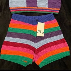 Zara multicolored knit shorts